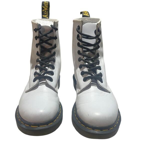 Dr. Martens 1460 Smooth Leather Boots in White - Women's Size 6/EU 37 - Picture 9 of 14